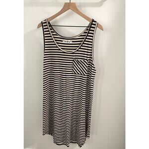 NWOT KAVU Womens Black/Cream Striped Dress L